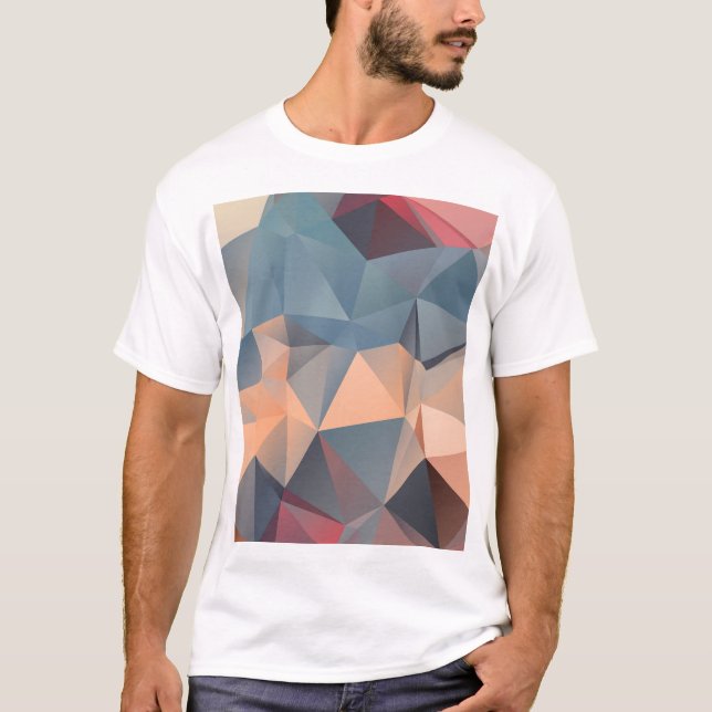 Camiseta Mosaico Poligonal: Elegância Geométrica Criativa. (Frente)
