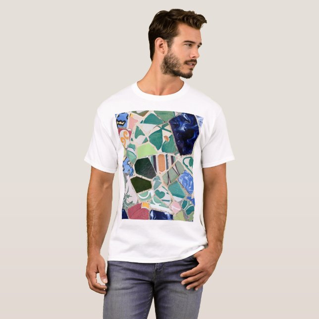 Camiseta Mosaicos de Guell do parque (Frente Completa)