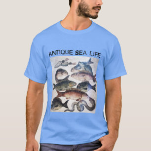 CAMISETA MOSAÍDOS ROMANOS ANTIGOS, PESCAS, CENA CÉLULA DE