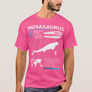 Camiseta Mosassauro Folha de Fatos Dinossauros