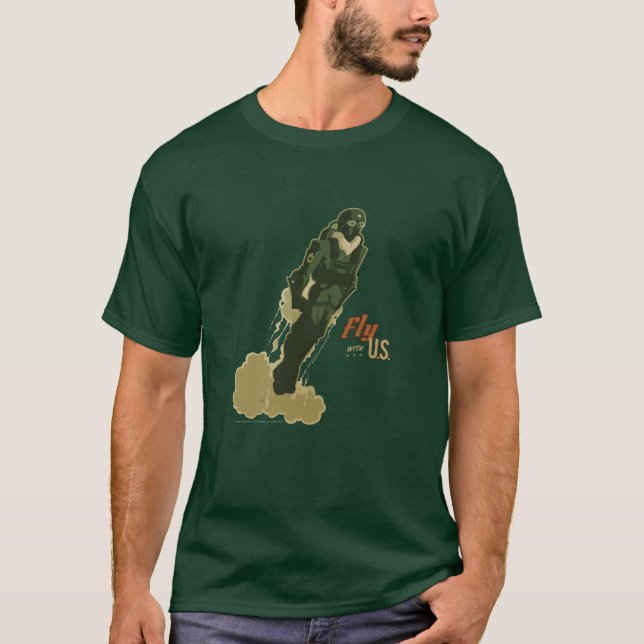Camiseta Mosca comigo o T gráfico dos homens (Frente)