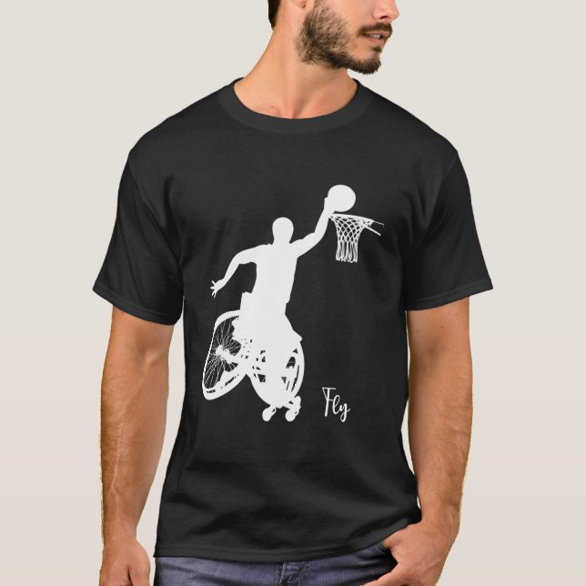 Camiseta Mosca de 45 pontos em cadeira de rodas (Frente)