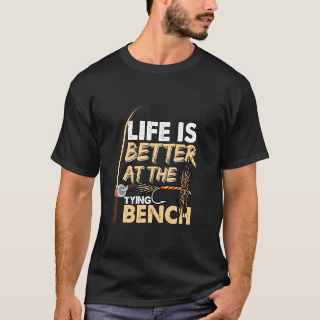 Camiseta Mosca de pesca de mosca seca, criador de mosca, tr (Frente)