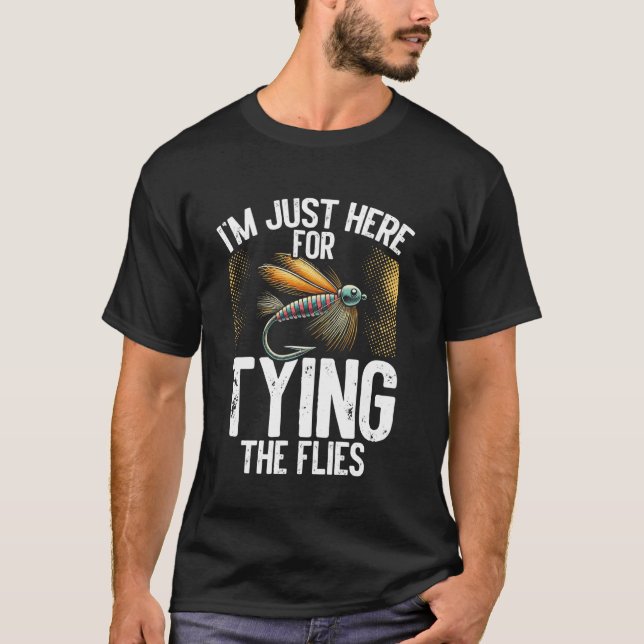 Camiseta Mosca Engraçada Com Truta A Pescar Voo Seco (Frente)