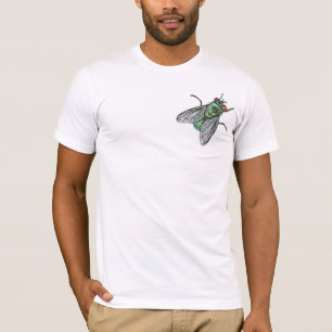 Camiseta Mosca realista de casa de garrafa verde