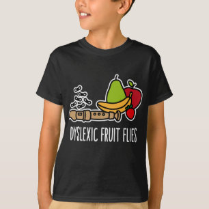Camiseta Moscas disléxicas de fruta - Sensibilização para a