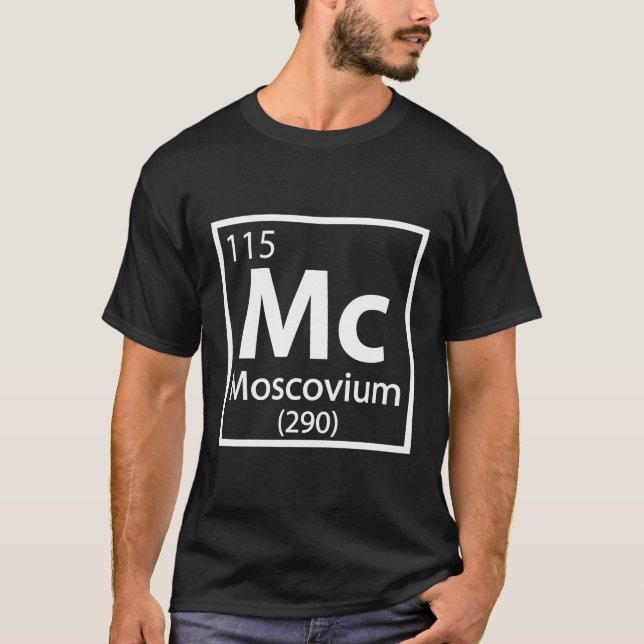 Camiseta Moscou - Mesa periódica russa da ciência (Frente)