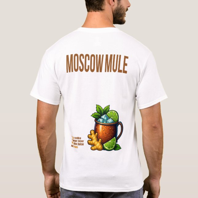 Camiseta Moscow Mule T-Shirt – Classic Copper Mug Cocktail (Verso)