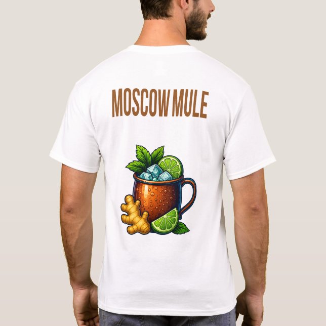 Camiseta Moscow Mule T-Shirt – Classic Copper Mug Cocktail (Verso)