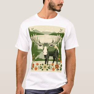 Camiseta Mose Nórdica com Padrões Florais