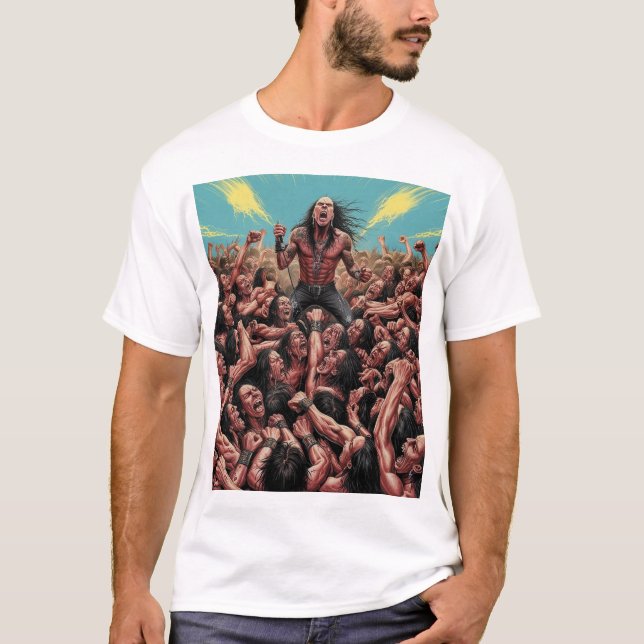 Camiseta Mosh Pit Mayhem: Fury de Metal Mortal Que Quebra o (Frente)