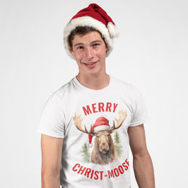 Camiseta Moso-de-Cristo Engraçado, alce-de-natal