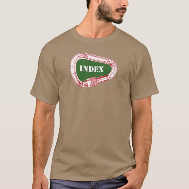 Camiseta Mosquetão de Escalada com Índice (Frente)