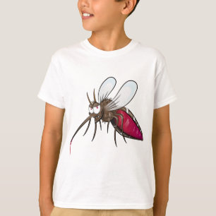 Camiseta Mosquito de Desenho Animado Bebendo Sangue Inseto 
