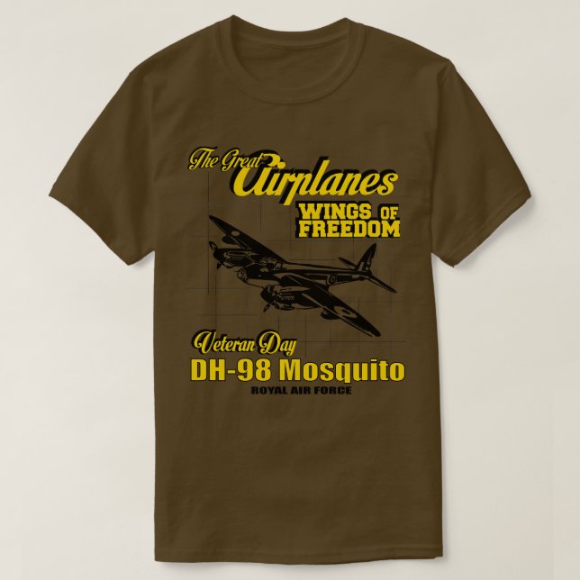 Camiseta Mosquito dos aviões Excelentes DH98 (Frente do Design)