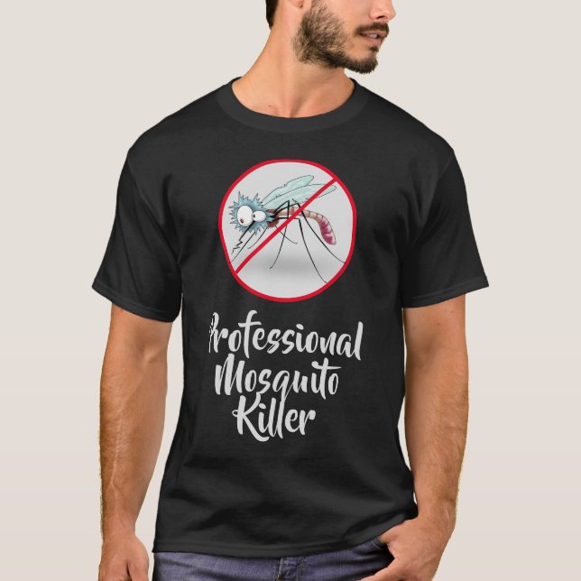 Camiseta Mosquito profissional - Escuro Engraçado (Frente)