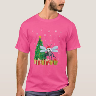 Camiseta Mosquito Xmas Tree Lighting Santa Hat Mosquito Chr