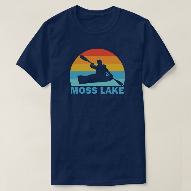 Camiseta Moss Lake North Carolina Kayak (Frente do Design)