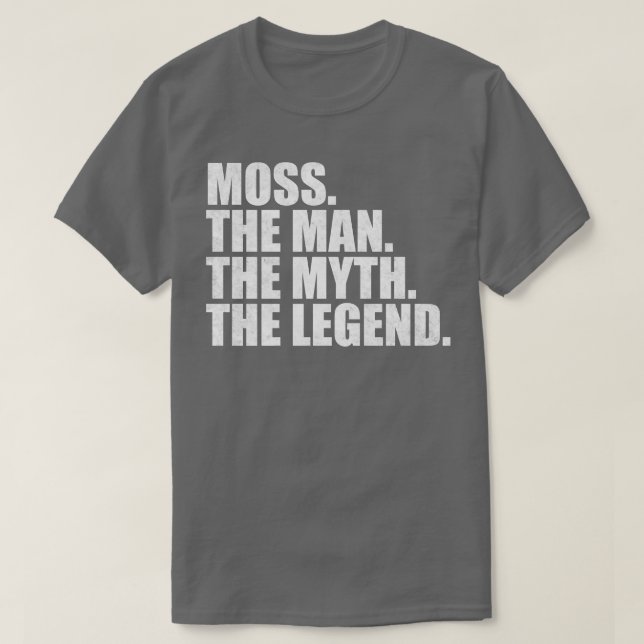 Camiseta Moss Nome da família Moss sobrenome Moss Nome próp (Frente do Design)
