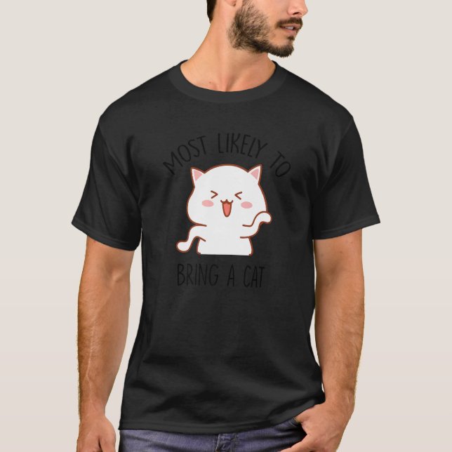 Camiseta Most Likely To Bring Home A Cat Cute Cat  Christma (Frente)