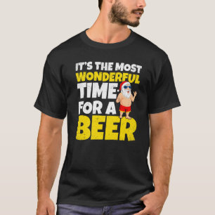 Camiseta Most Wonderful Beer Christmas In July Santa Drinki
