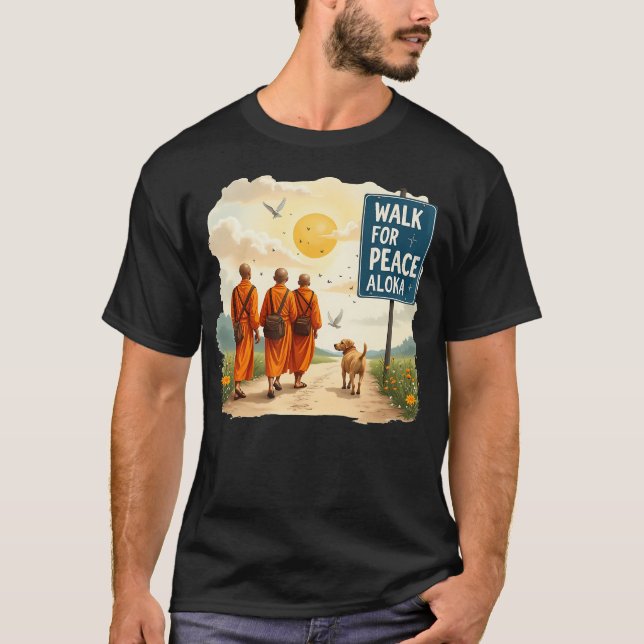 Camiseta Mosteiros Walk For Peace Com Aloka (Frente)
