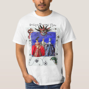 CAMISETA MOSTRA DE FANTOCHE ITALIANA ANTIGA, MÁSCARA DO