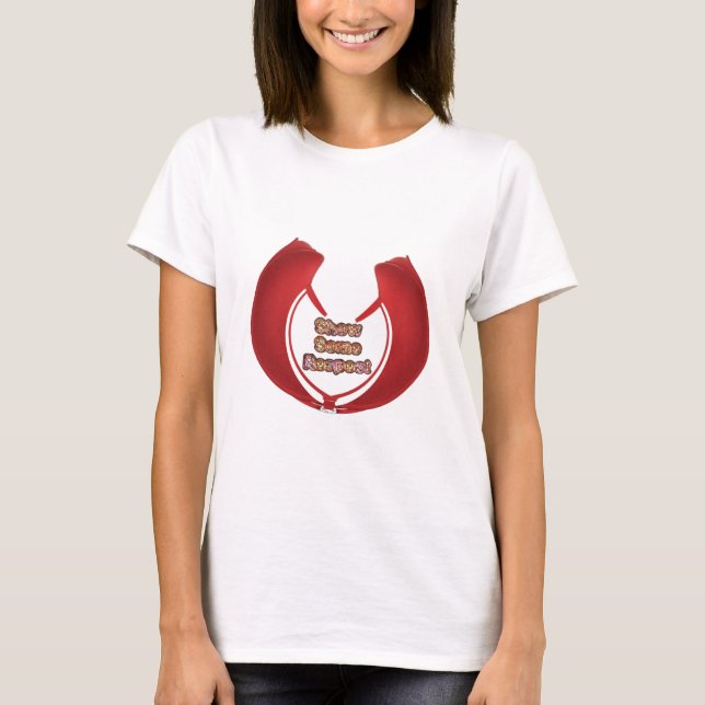 Camiseta Mostrar alguma respeito à Impressão de arte (Frente)
