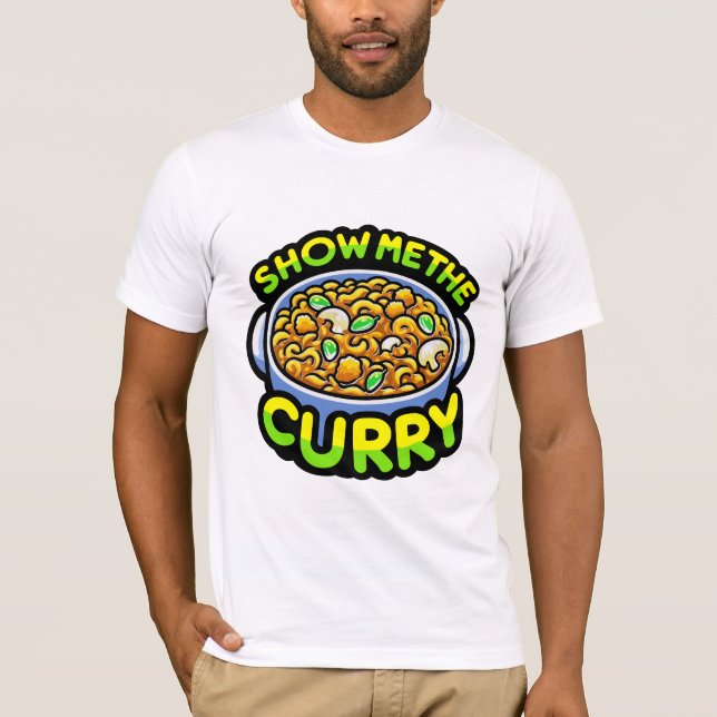 Camiseta Mostre-me o curry (Frente)