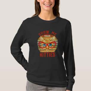 Camiseta Mostre-me seu Gatinhos Gato com óculos de sol Vint