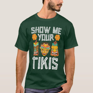 Camiseta Mostre-me seu Luau Havaiano Partyiki Bar vintag