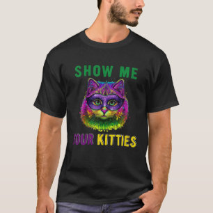 Camiseta Mostre-me seus Gatinhos Engraçados Gato Mascarado