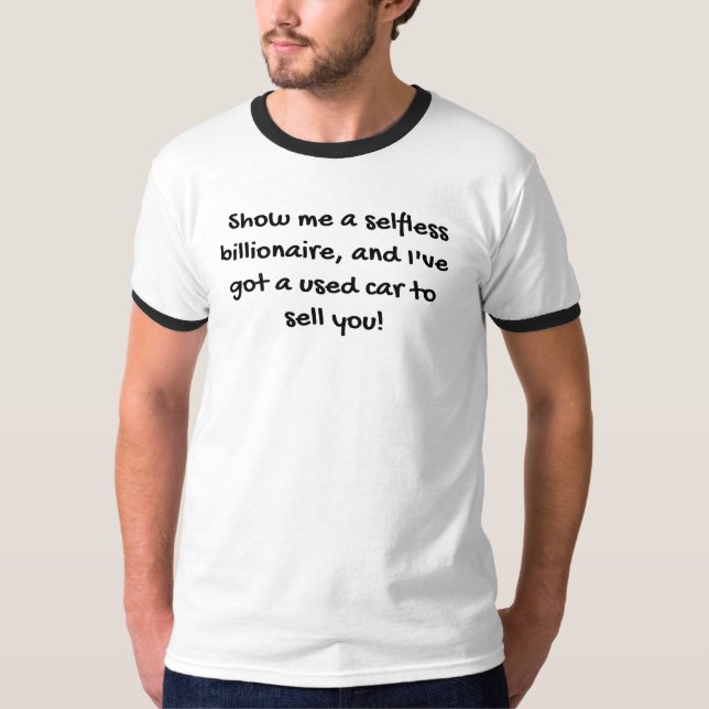 Camiseta Mostre-Me Um Bilionário Inútil (Frente)