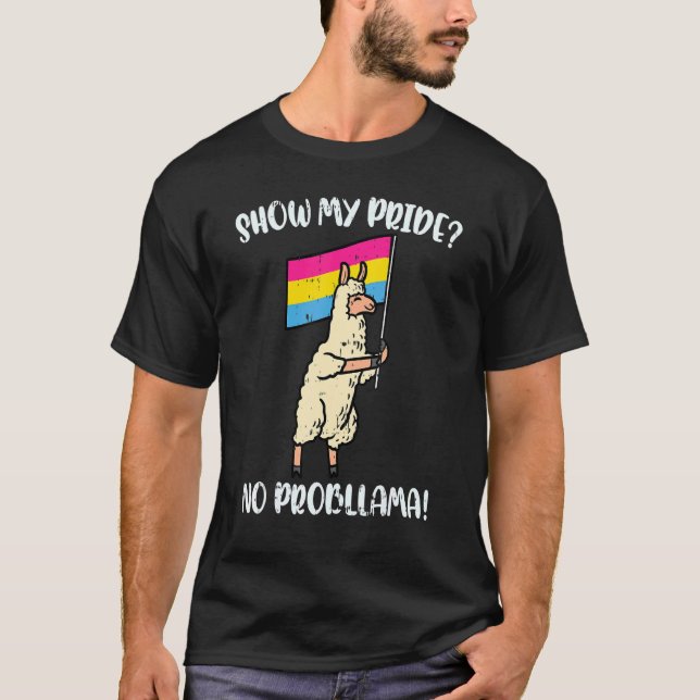 Camiseta Mostre meu orgulho sem problemas Sinalizador Panse (Frente)