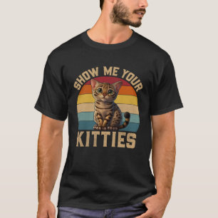 Camiseta Mostre Meus Gatinhos Vintage Roupa de Gato Fofa