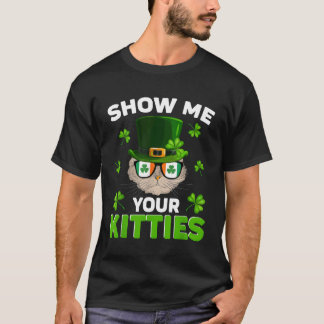 Camiseta Mostre Meus Gatos Safados Dia de São Patrício retr