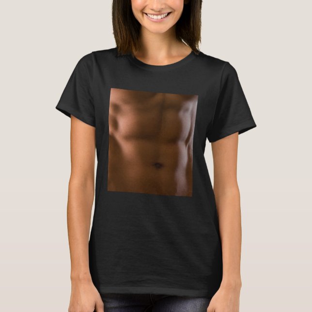 Camiseta Mostre Seu Falso Pacote 6 Abs Muscular (Frente)