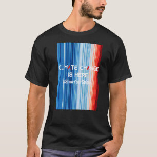 Camiseta MostreSuasStripes: A MUDANÇA CLIMÁTICA ESTÁ AQUI N