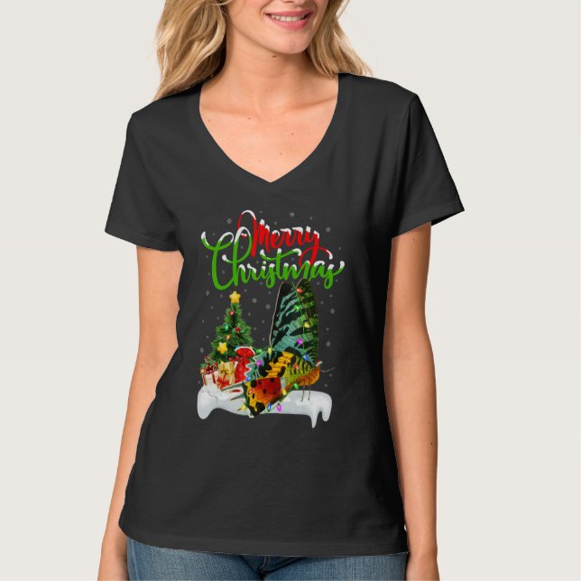Camiseta Moth   Xmas Decorations Santa Moth Christmas (Frente)