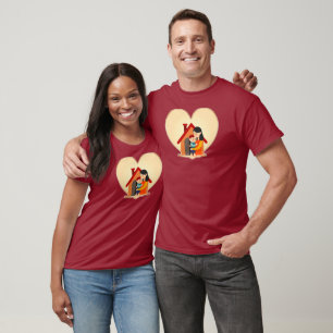 Camiseta Mother and Child Love Illustration – Warm Family