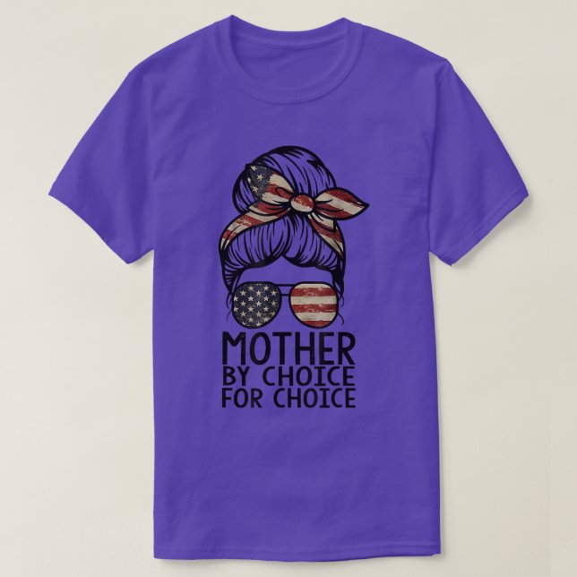 Camiseta Mother By Choice Pro Choice Messy Bun Us Flag Wome (Frente do Design)