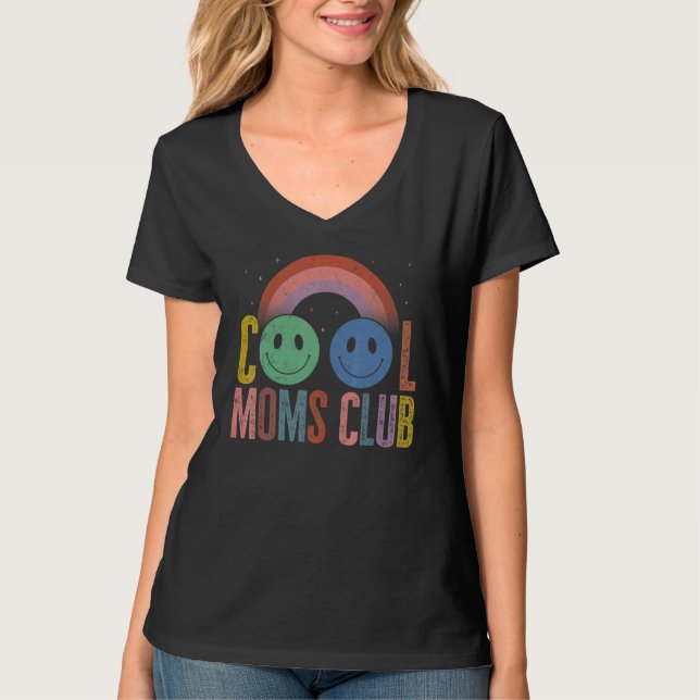 Camiseta Mother Cool Moms Club Smile Rainbow Favorite Best  (Frente)