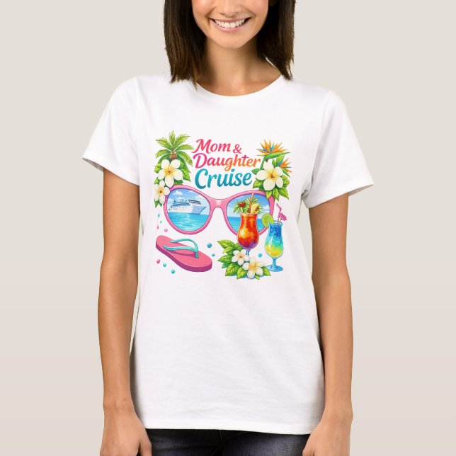 Camiseta Mother Daughter Cruise Tropical Vacation (Frente)