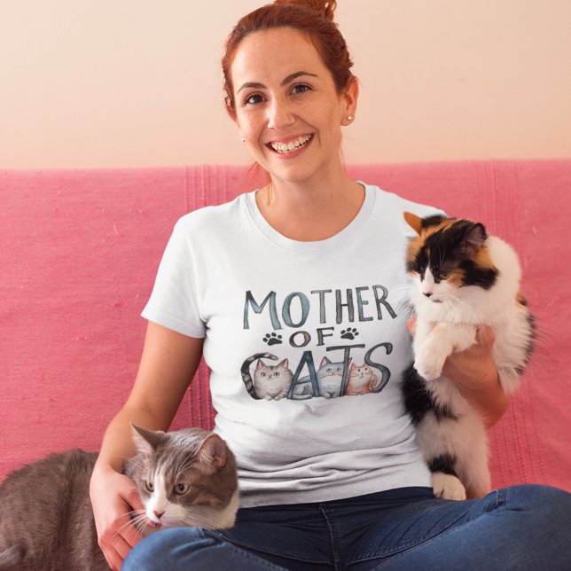 Camiseta Mother of Cats, Fun Gift for Cat Lovers (Criador carregado)