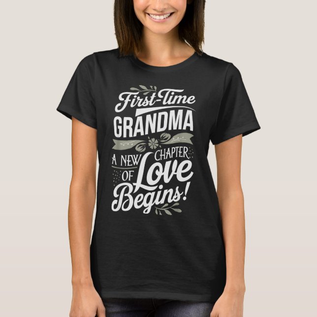 Camiseta Mother’s Day First Time Grandma Cute New Granhild  (Frente)