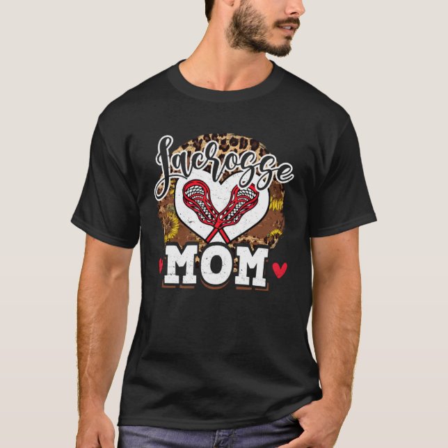 Camiseta Mother s Day Lacrosse Mom Mama  Mom Life Leopard (Frente)