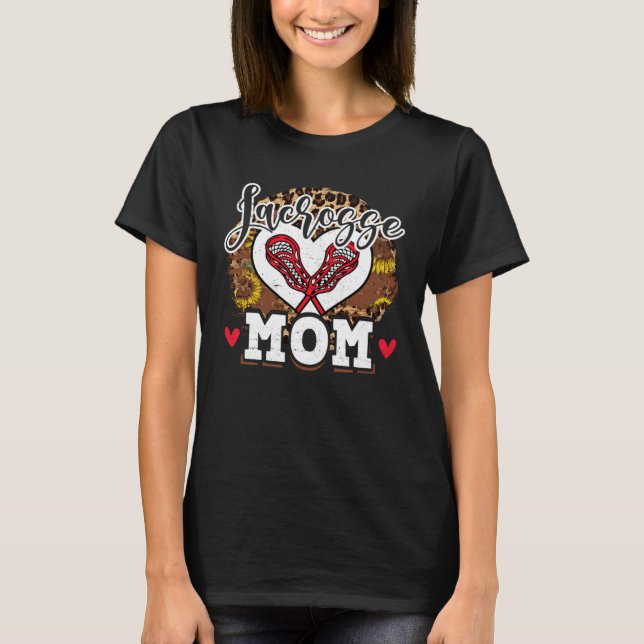 Camiseta Mother s Day Lacrosse Mom Mama  Mom Life Leopard (Frente)
