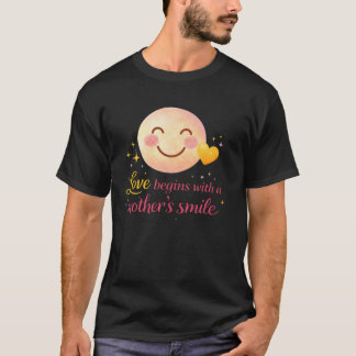 Camiseta Mother’s Smile Love Quote Minimal Heart Design
