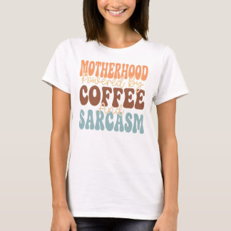 Camiseta Motherhood Powered by Coffee & Sarcasm Funny Mom