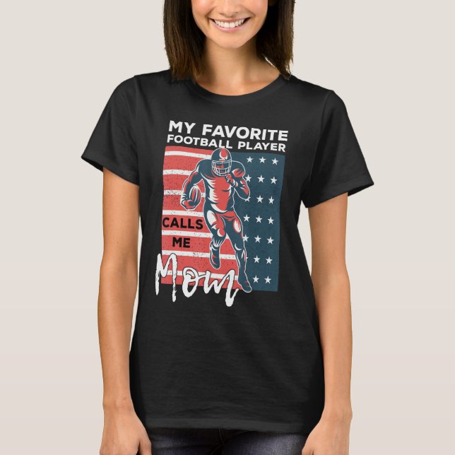 Camiseta Mothers Day American Football Player  Distressed U (Frente)